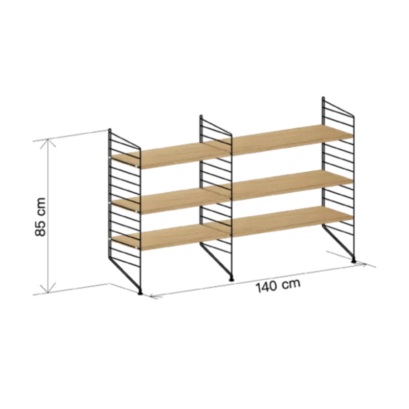 String® System 三層落地層架組（橡木色）