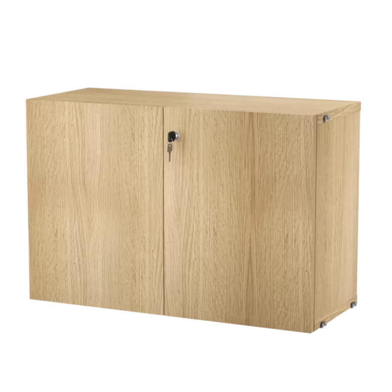 實木紋 - 附鎖對開門櫃 Cabinet with lock