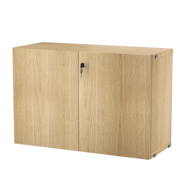 實木紋 - 附鎖對開門櫃 Cabinet with lock