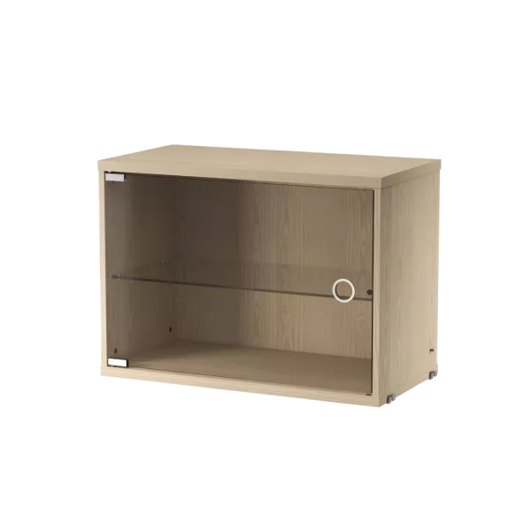 實木紋 - W58cm 左/右開玻璃門櫃 Display Cabinet with Swing Glass Door