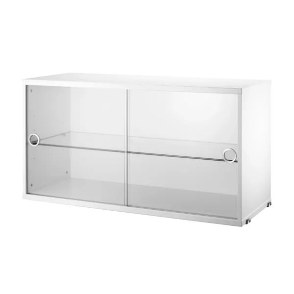 烤漆素色 - 玻璃滑門櫃 Display Cabinet