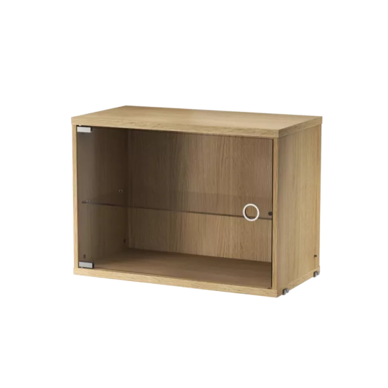 實木紋 - W58cm 左/右開玻璃門櫃 Display Cabinet with Swing Glass Door