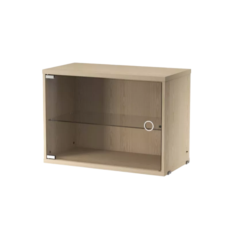 實木紋 - W58cm 左/右開玻璃門櫃 Display Cabinet with Swing Glass Door
