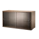 實木紋 - 玻璃滑門櫃 Display Cabinet