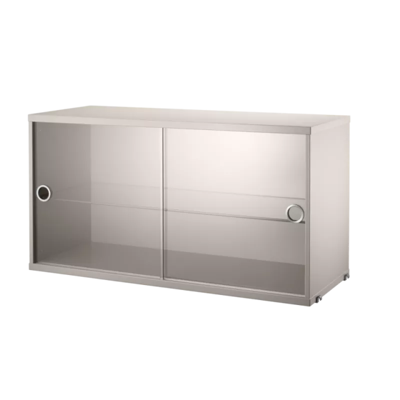 烤漆素色 - 玻璃滑門櫃 Display Cabinet