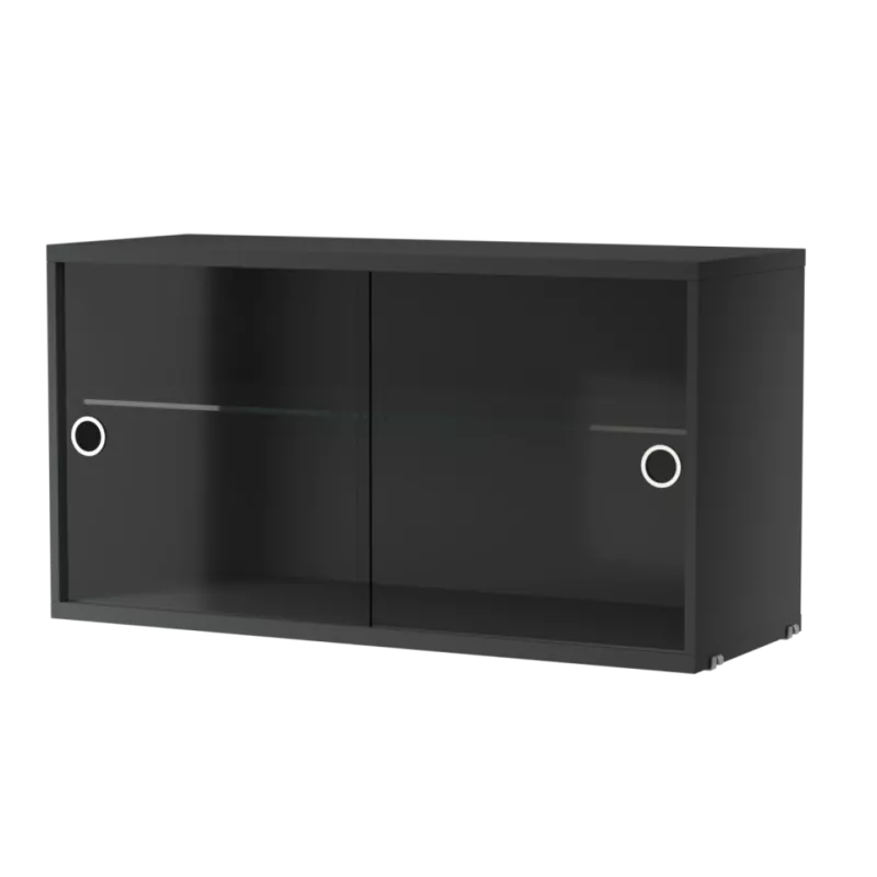 烤漆素色 - 玻璃滑門櫃 Display Cabinet